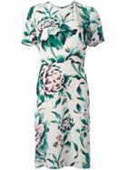 Burberry Floral Print Dress, Women's, Size: 8, Green, Silk/polyester