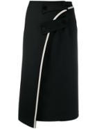 Ssheena Asymmetrical Midi Skirt - Black