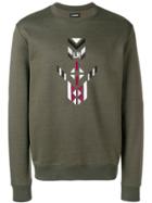 Les Hommes Embroidered Ganado Pattern Sweatshirt - Green