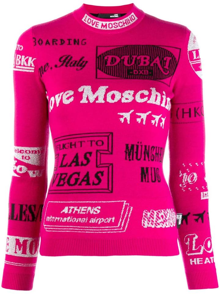 Love Moschino Knitted Logo Top - Pink
