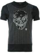Alexander Mcqueen Embroidered Skull T-shirt, Men's, Size: Xs, Black, Cotton/polyester