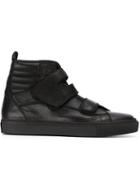 Raf Simons Velcro Fastening Hi-top Sneakers, Men's, Size: 41, Black, Leather/rubber