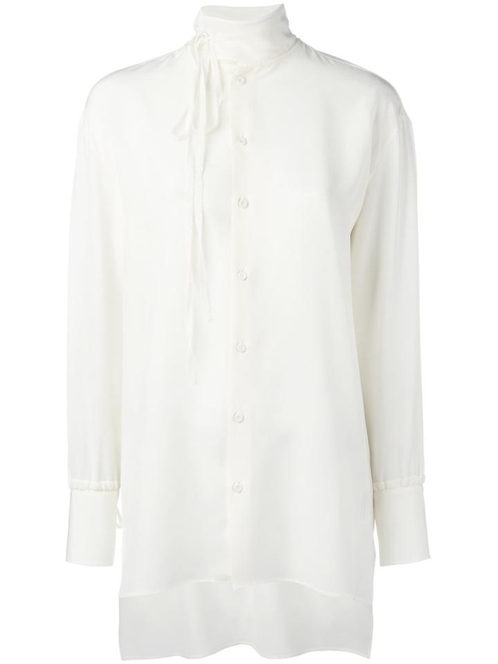 Valentino High Neck Shirt, Women's, Size: 44, White, Silk