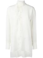 Valentino High Neck Shirt, Women's, Size: 44, White, Silk