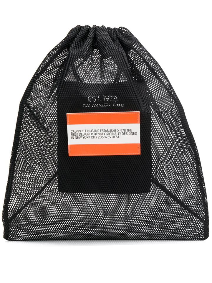 Calvin Klein Jeans Est. 1978 Mesh Drawstring Backpack - Black