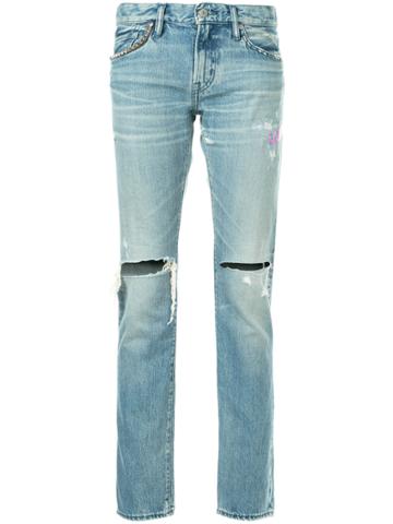 Hysteric Glamour Ripped Straight Jeans - Blue
