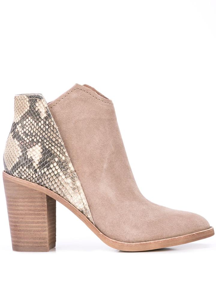 Dolce Vita Snakeskin Print Shep Boots - Brown