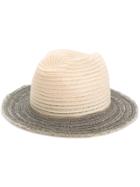 Inverni Contrast Brim Woven Hat - Nude & Neutrals