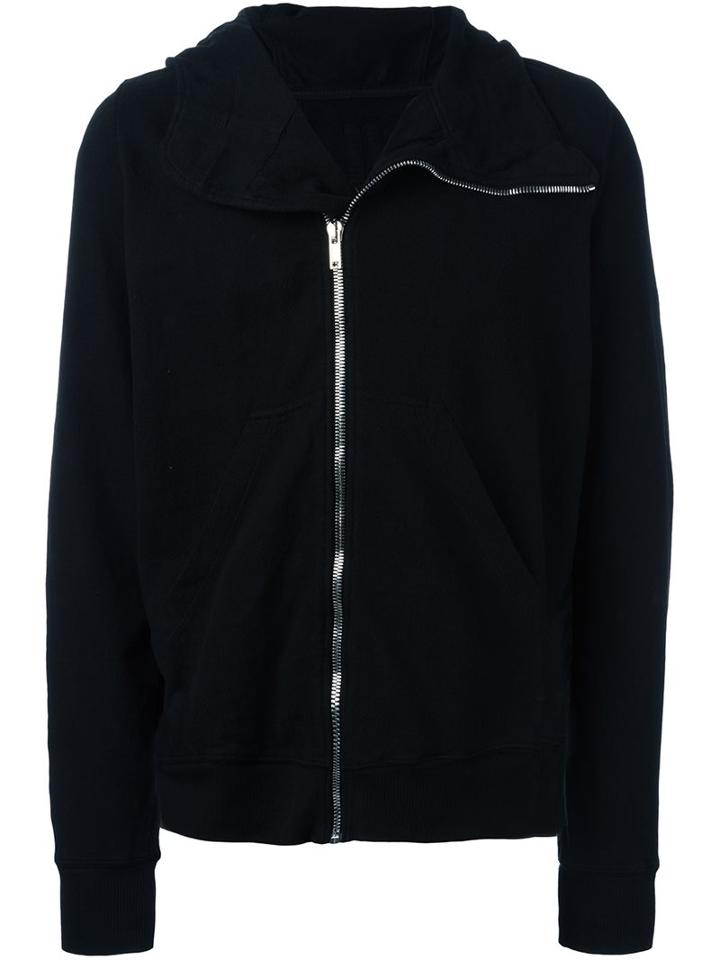 Rick Owens Drkshdw Fold Over Collar Hoodie, Men's, Size: Xl, Black, Cotton