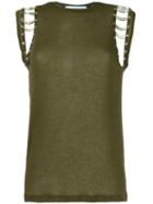 Iro 'basma' Sleeveless Top, Women's, Size: Medium, Green, Polyurethane/lyocell