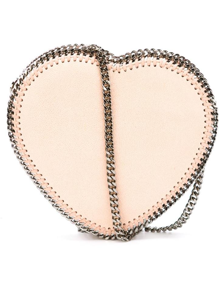 Stella Mccartney 'falabella' Heart Crossbody Bag, Women's, Pink/purple, Polyester