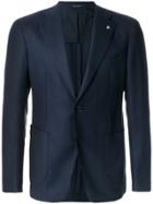 Tagliatore Fitted Blazer With Top Hat Pin - Blue
