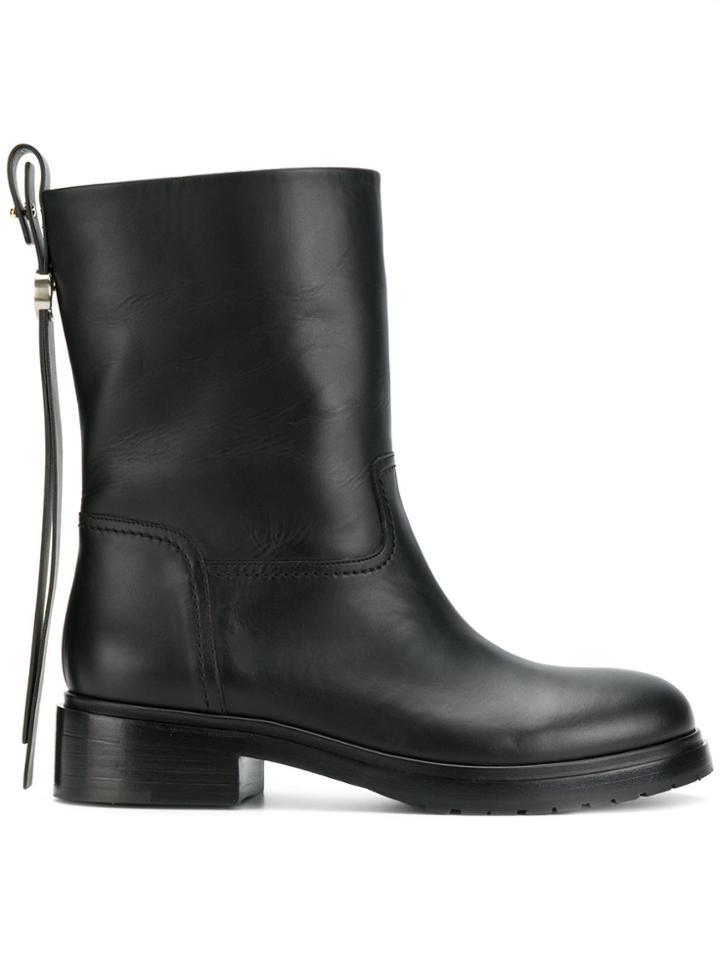 Giorgio Armani Back Zip Boots - Black