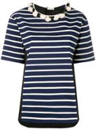Moncler Striped Short Sleeve T-shirt - Blue