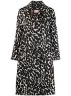 La Doublej Boxy Leopard Print Coat - White