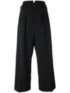 Red Valentino Pleated Cropped Trousers - Black