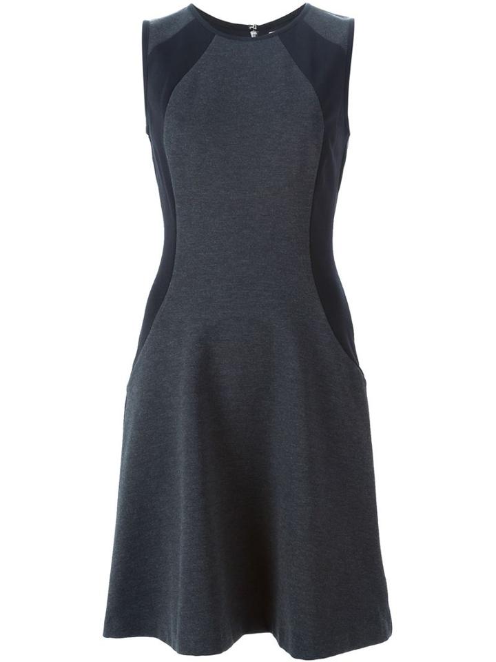 Michael Michael Kors Contrast Detail Sleeveless Dress, Women's, Size: 6, Grey, Nylon/polyester/spandex/elastane/viscose