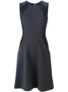 Michael Michael Kors Contrast Detail Sleeveless Dress, Women's, Size: 6, Grey, Nylon/polyester/spandex/elastane/viscose