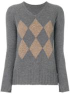 Sottomettimi Diamond Chest Pattern Sweater - Grey