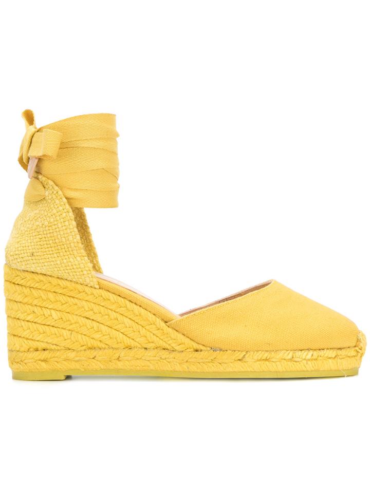 Castañer Carina Wedge Espadrilles - Yellow & Orange