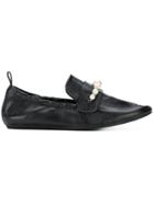 Lanvin Pearl-embellished Loafers - Black