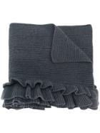 Stella Mccartney Frilled Layer Scarf, Women's, Grey, Virgin Wool