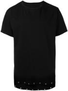 Rta Eyelets Detail T-shirt, Men's, Size: Small, Black, Cotton