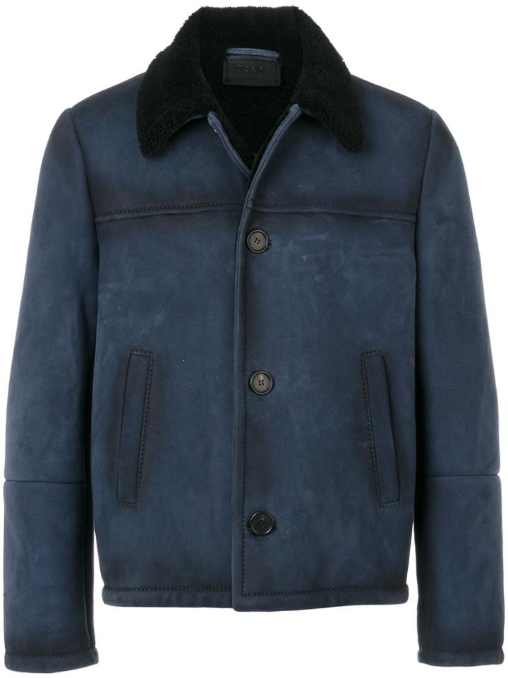 Prada Button-down Bomber Jacket - Blue