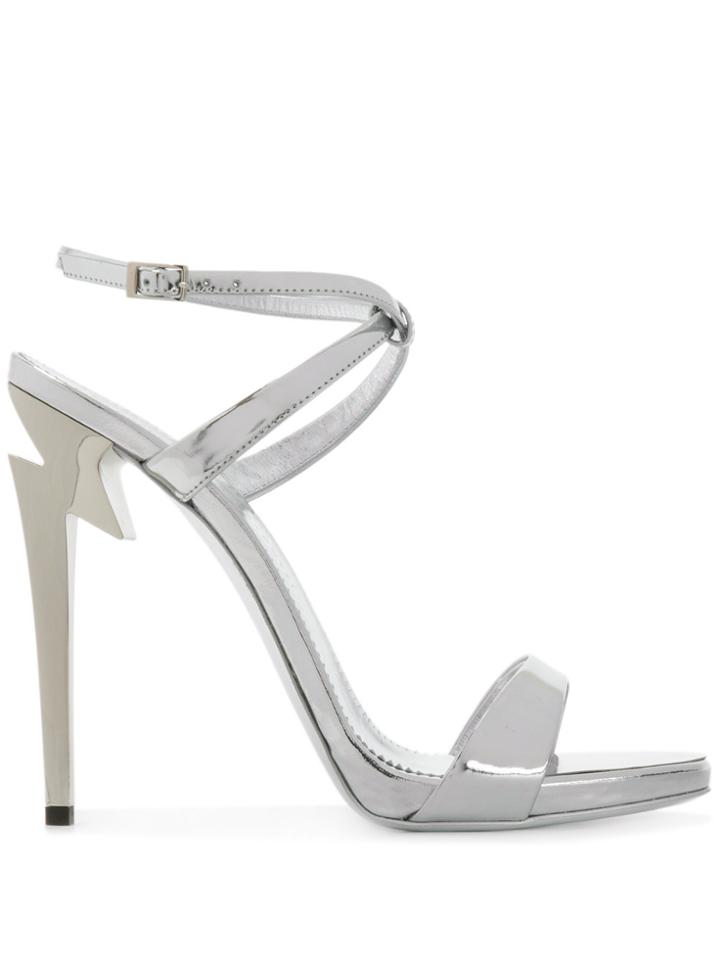 Giuseppe Zanotti Design Crossover Strap Sandals - Metallic