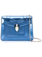 Bulgari Serpenti Crossbody Bag, Women's, Blue, Leather
