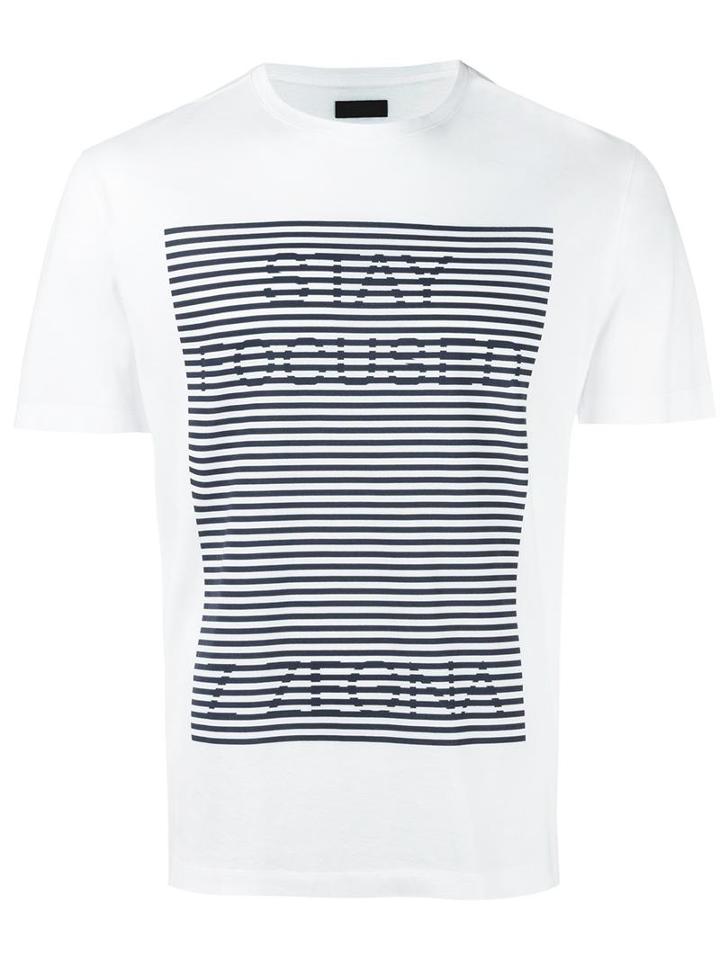 Z Zegna 'stay Focused' Print T-shirt, Men's, Size: Small, White, Cotton