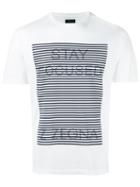 Z Zegna 'stay Focused' Print T-shirt, Men's, Size: Small, White, Cotton