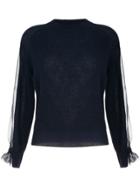 Onefifteen Sheer Panel Sweater - Blue