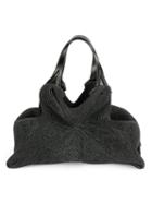 Issey Miyake Medium Ribbed Shoulder Bag, Women's, Grey