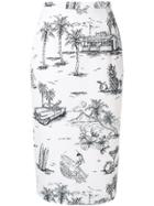 No21 Printed Pencil Skirt - White