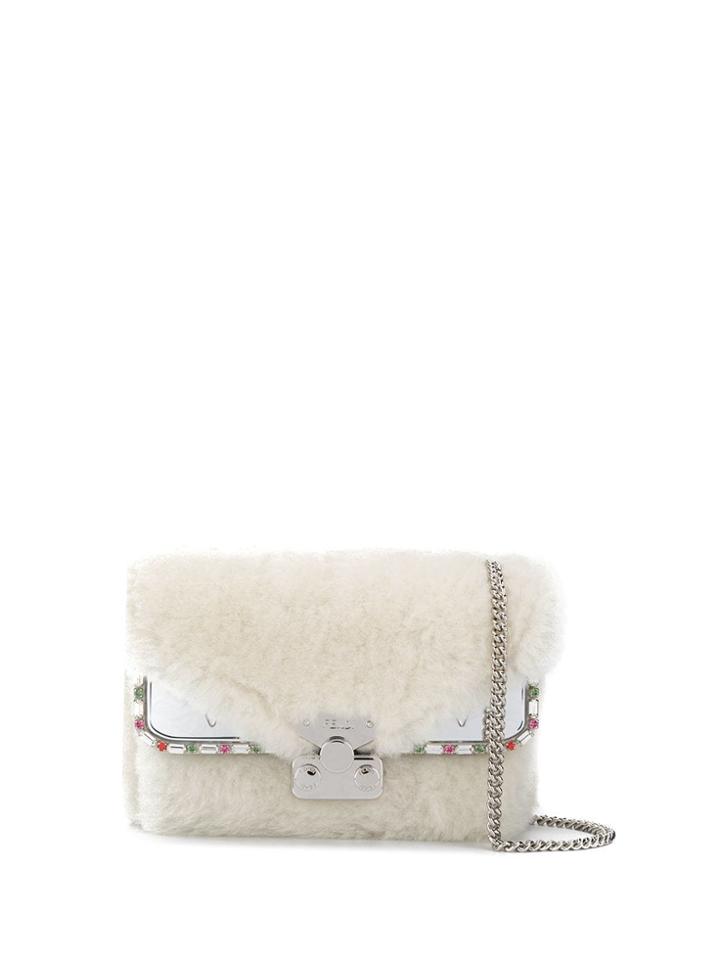 Fendi Bag Bugs Goat-fur Shoulder Bag - White