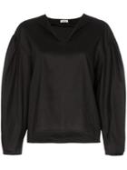 Toteme V-neck Oversized Shirt - Black