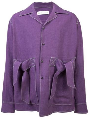 Chin Mens Ribbon Pocket Shirt - Pink & Purple