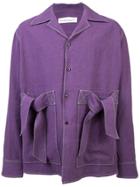 Chin Mens Ribbon Pocket Shirt - Pink & Purple
