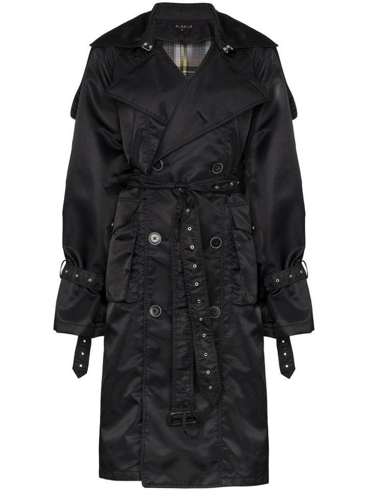 Blindness Oversized Trench Coat - Black