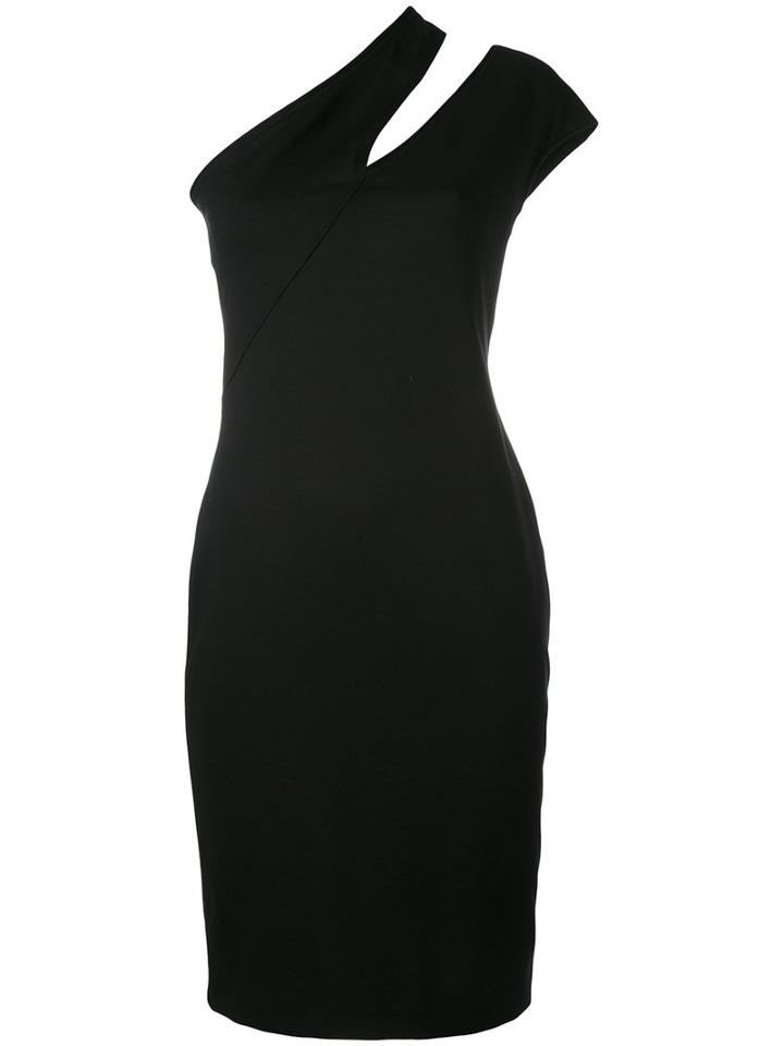 Mugler - Slash Detail Fitted Dress - Women - Spandex/elastane/viscose - 38, Black, Spandex/elastane/viscose