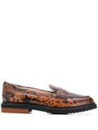 Tod's Python Print Loafers - Brown