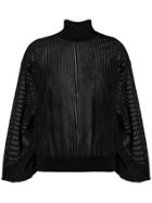 Givenchy Sheer Roll-neck Sweater - Black
