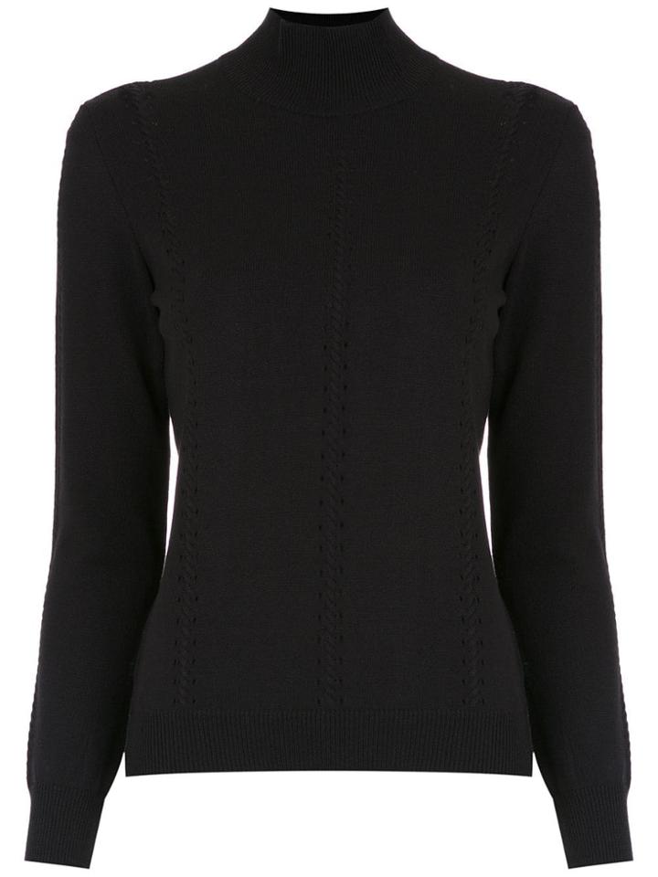 Nk Knitted High Neck Top - Black