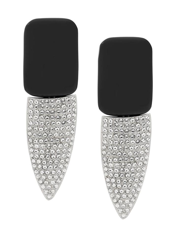 Saint Laurent Smoking Crystal Earrings - Metallic