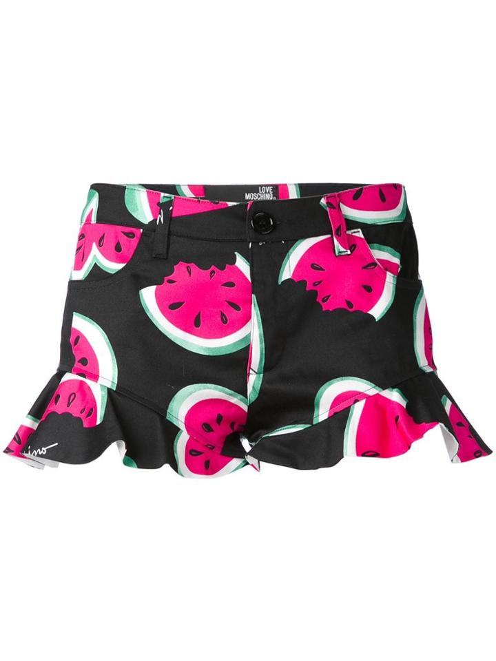 Love Moschino Watermelon Print Shorts - Black
