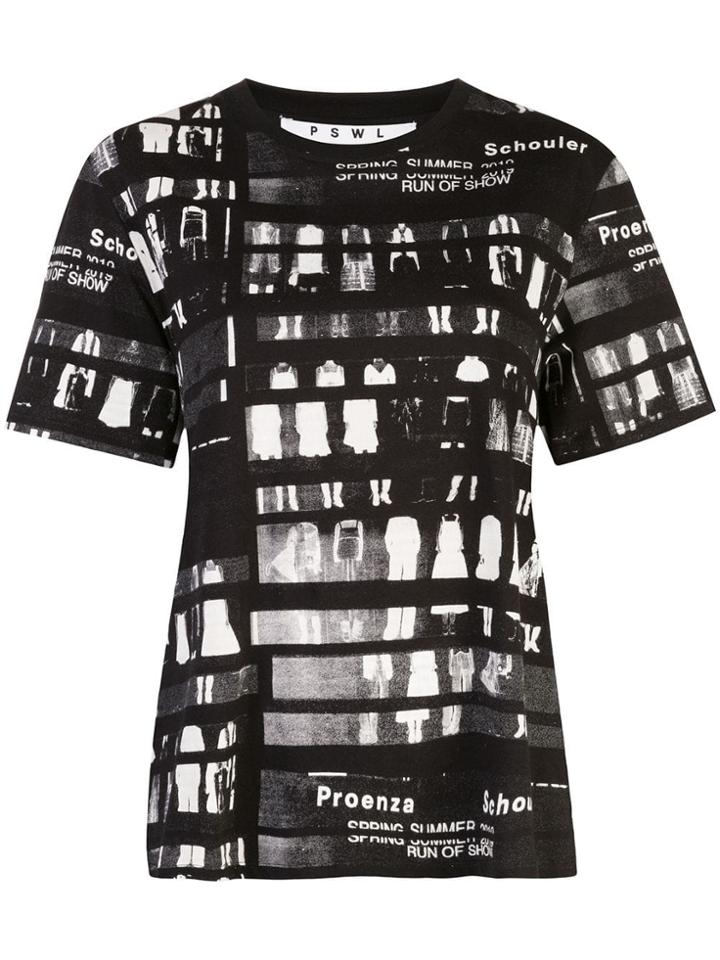 Proenza Schouler Pswl Run Of Show Short Sleeve T-shirt - Black