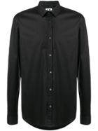 Les Hommes Urban Zipper-teeth Collar Shirt - Black