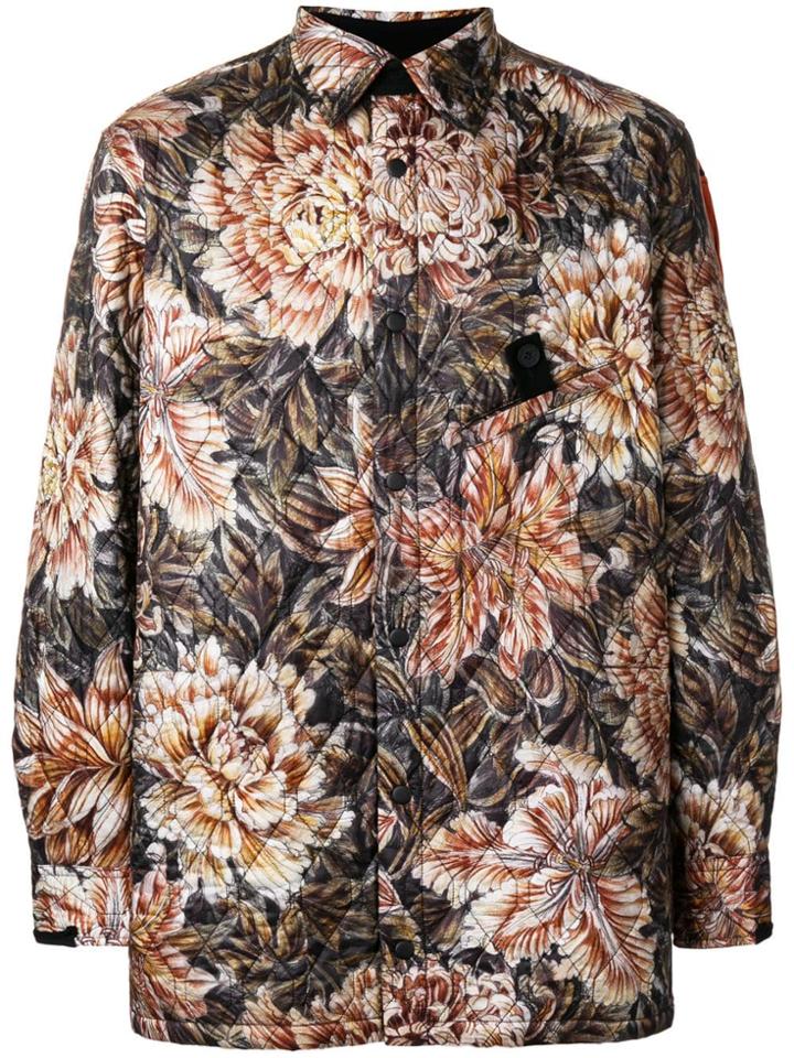 Y-3 Floral Camouflage Quilted Shirt Jacket - Black