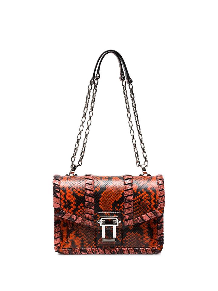Proenza Schouler Hava Python Embossed Leather Shoulder Bag - Yellow &